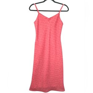 90's Coral Pink Dress With white dotted flower detail